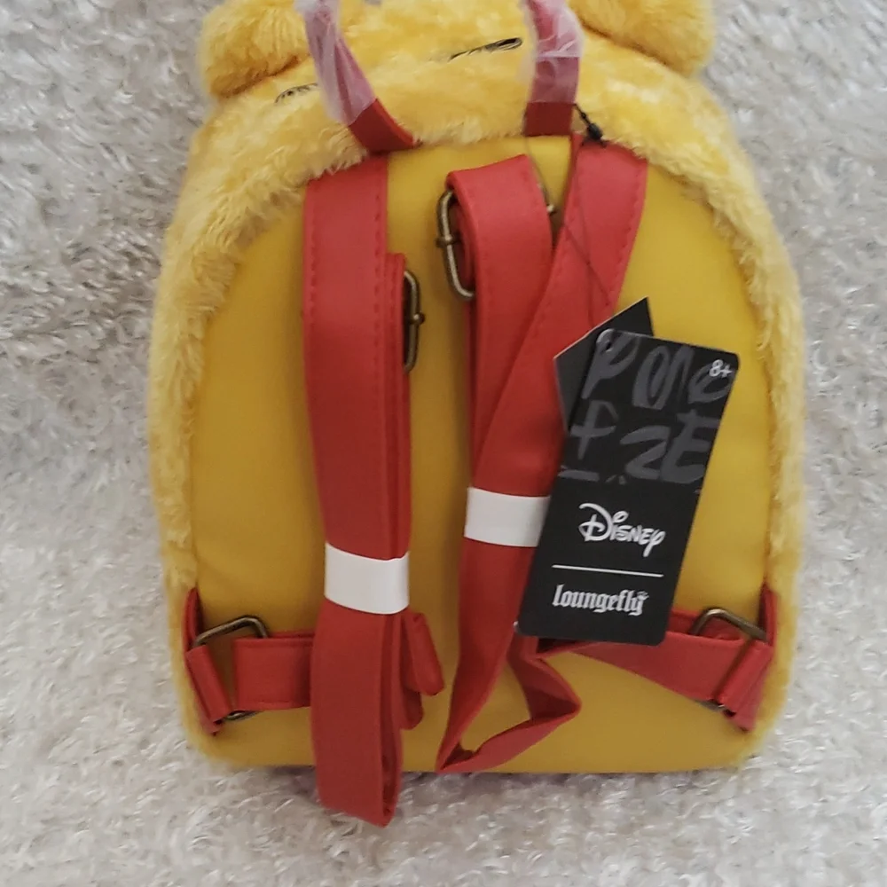 Loungefly Winnie the Pooh Fuzzy mini backpack and cardholder